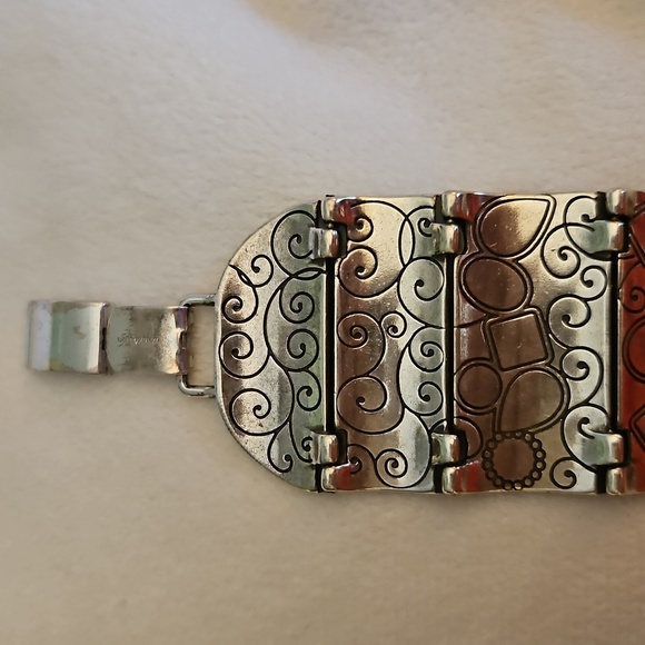 BRIGHTON Eye of the Tiger Multi-gemstone Scroll Wide Tile Bracelet - Picture 6 of 9